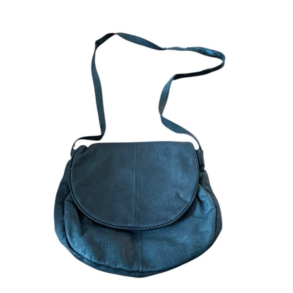 Black Soft D’Amigo Leather Crossbody Purse Bag Bohemian Festival Party READ‎